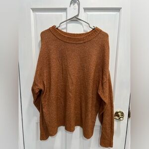 AVA & VIV Rusty Brown Lightweight Scoop Neck Sweater PLUS SIZE X Pre Loved